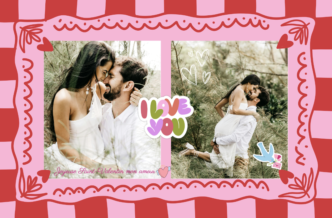 Message sur carte de Saint-Valentin