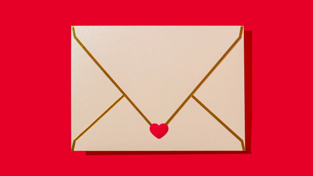 Lettre d'amour dans une enveloppe 