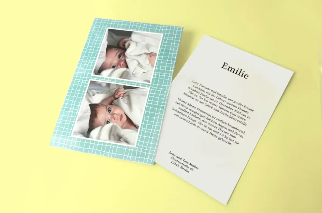 faire part de naissance et felicitation