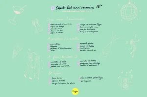 Checklist pour un anniversaire 18 ans