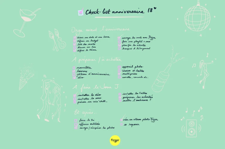 Checklist pour un anniversaire 18 ans
