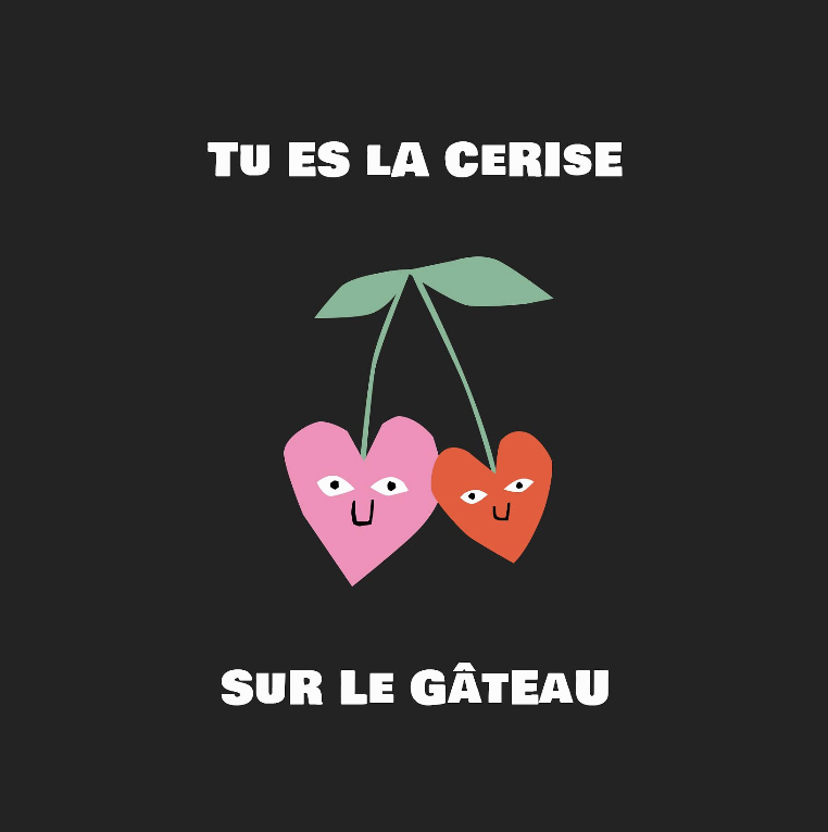 Carte d'amour pour la Saint-Valentin "tu es la cerise sur le gâteau"