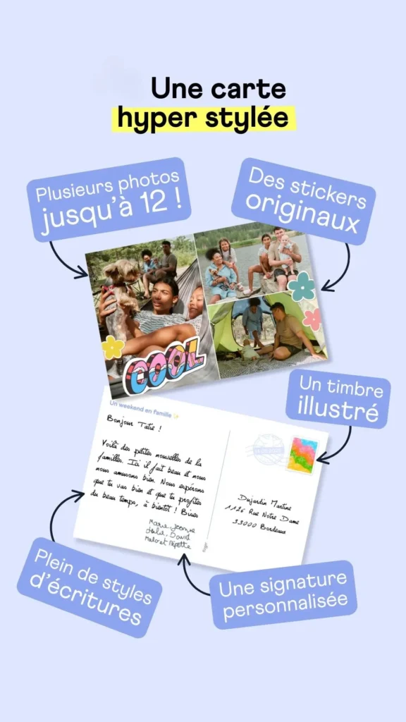 Envoyer une carte postale depuis une application