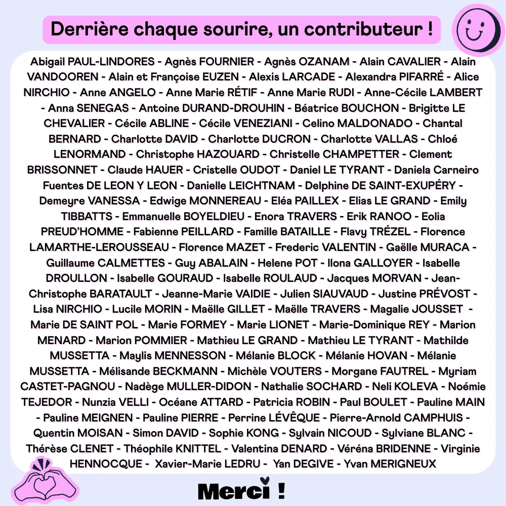 Contributeur à l'opération du sourire à la carte 2025