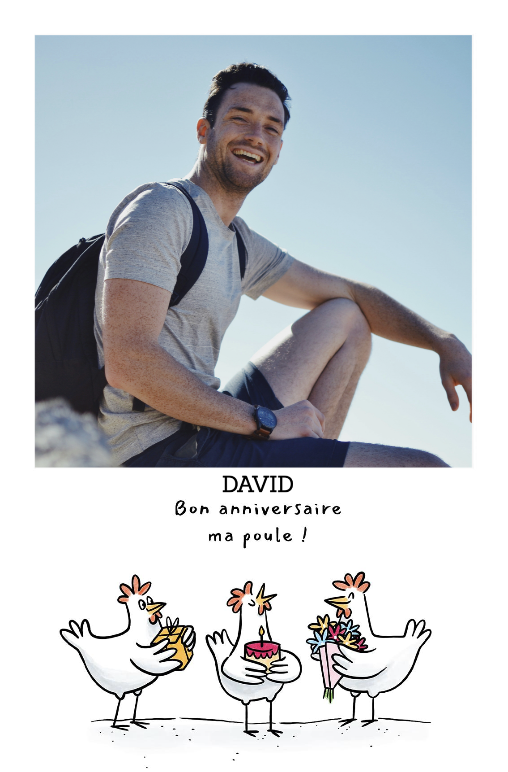 Carte de joyeux anniversaire David humoristique