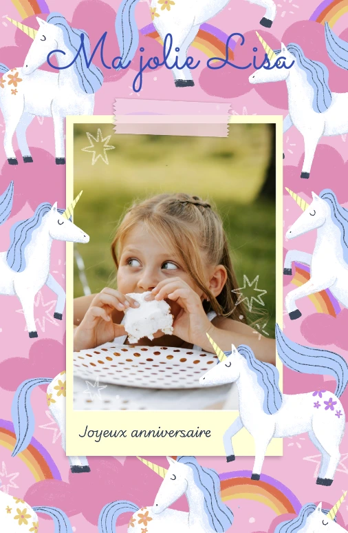 Carte anniversaire avec prénom Lisa