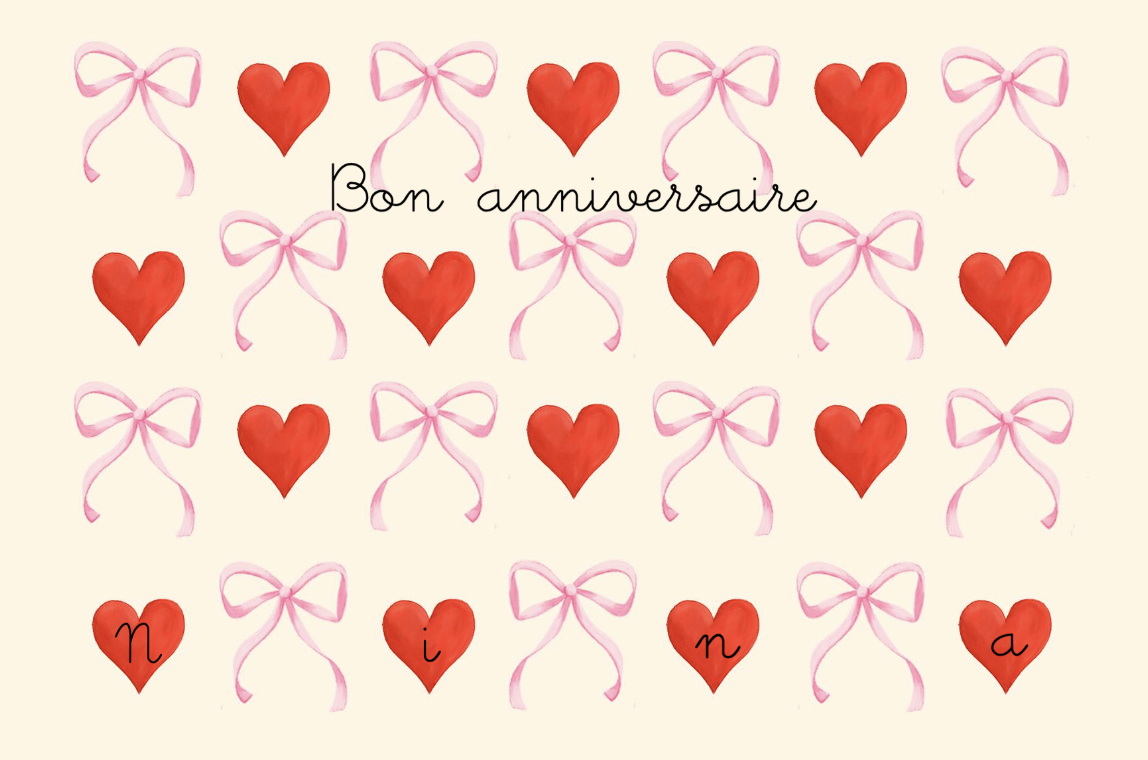 Carte anniversaire adulte Nina