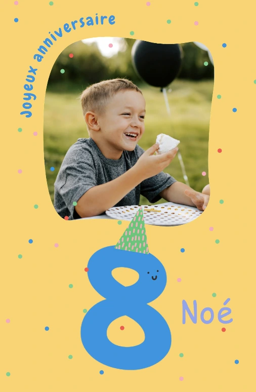 Carte anniversaire avec prénom Noé