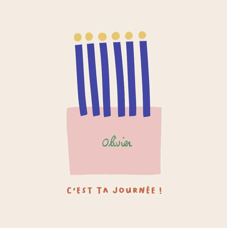 Carte personnalisée avec le prénom Olivier pour un anniversaire