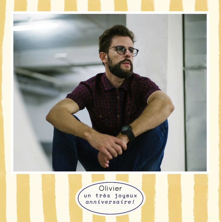 Carte de joyeux anniversaire à un Olivier