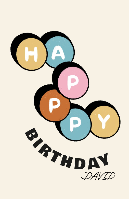 Carte "Happy Birthday David"