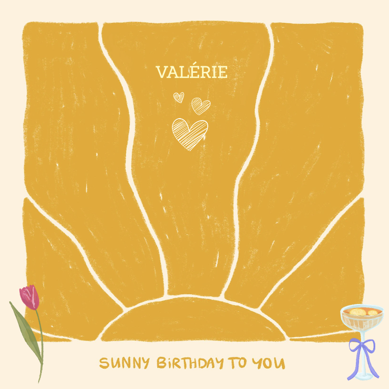 Bon anniversaire Valérie : une carte personnalisée pour elle