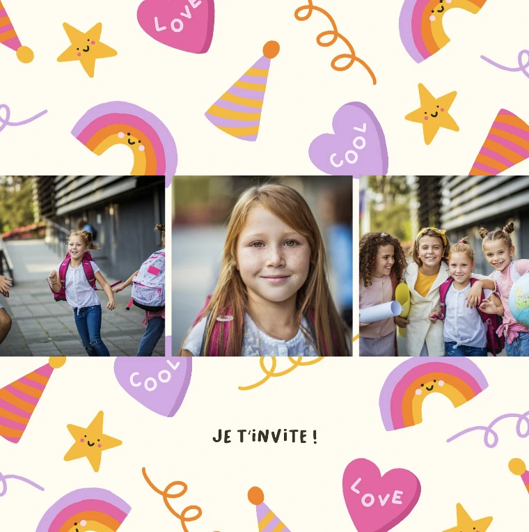 Invitation d'anniversaire pour les filles