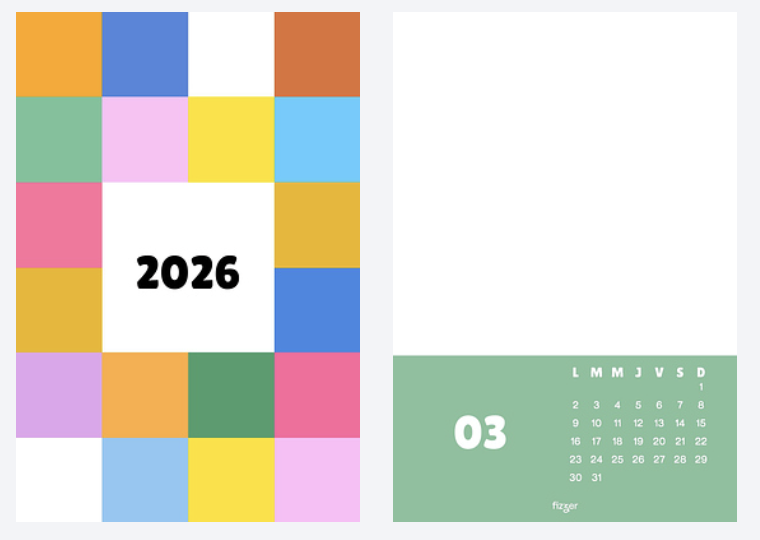 Créer un calendrier photo avec des couleurs