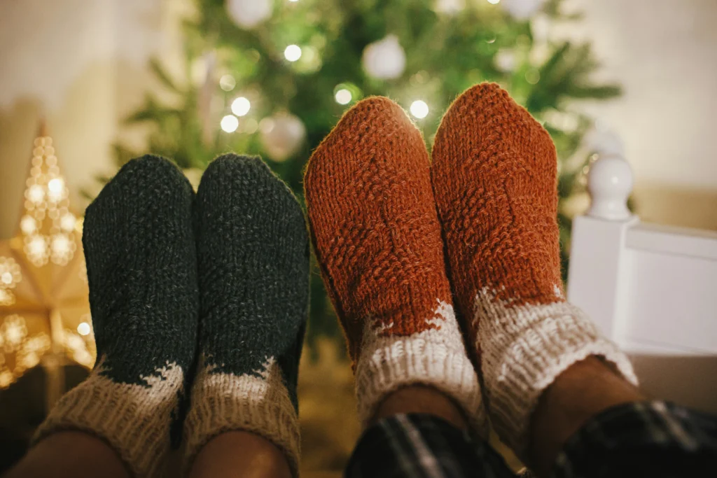 Des chaussettes en laine à offrir aux grands-parents pour Noël