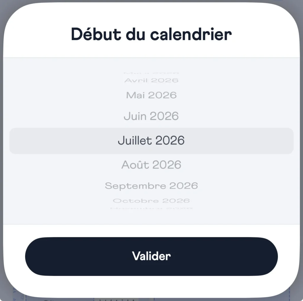 Etape de création d'un calendrier photo