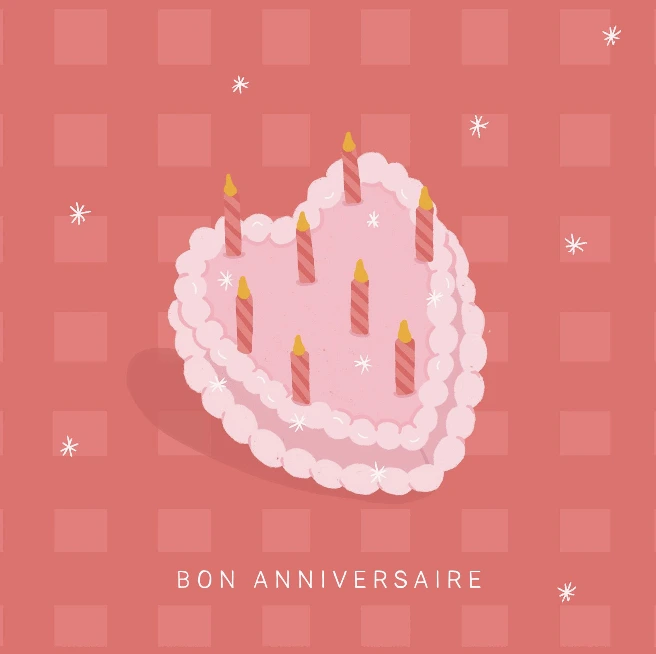 Carte de bon anniversaire avec cœur