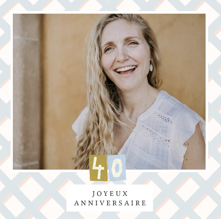 Carte d'anniversaire 40 ans avec photo