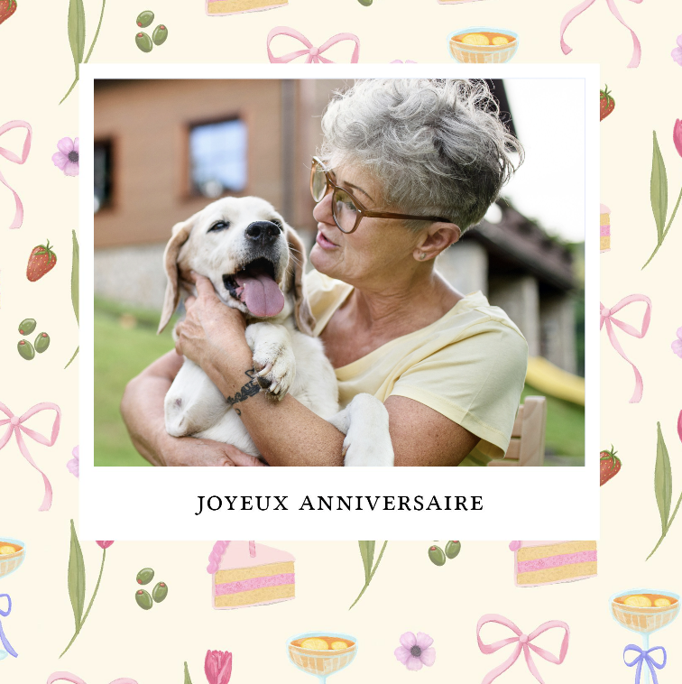 Carte d'anniversaire 60 ans avec photo