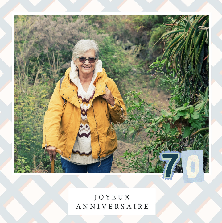 Carte d'anniversaire 70 ans