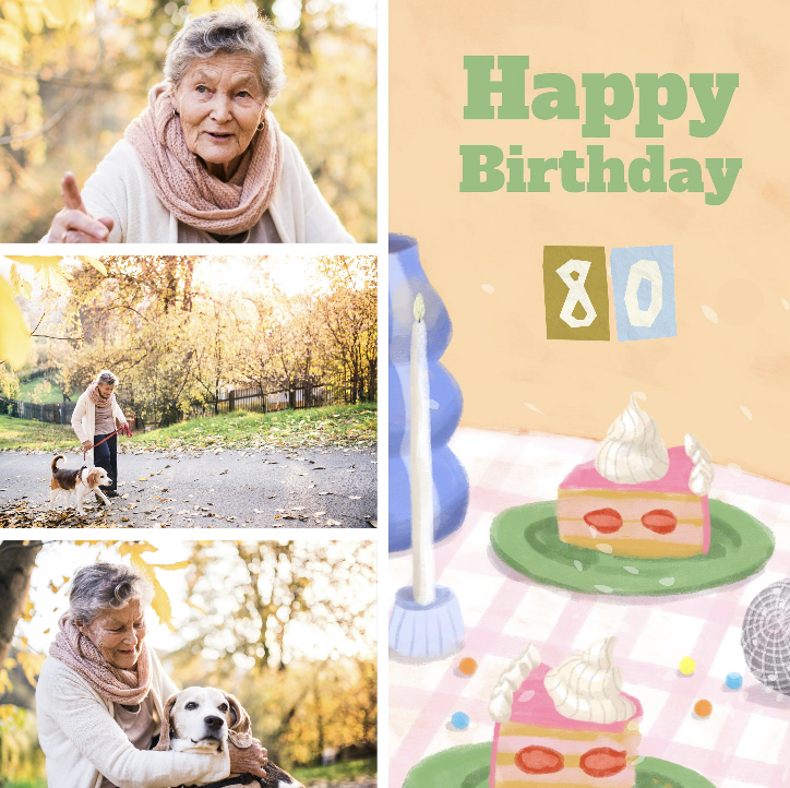 Carte d'anniversaire 80 ans