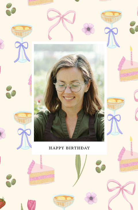 Carte d'anniversaire femme à personnaliser format portrait