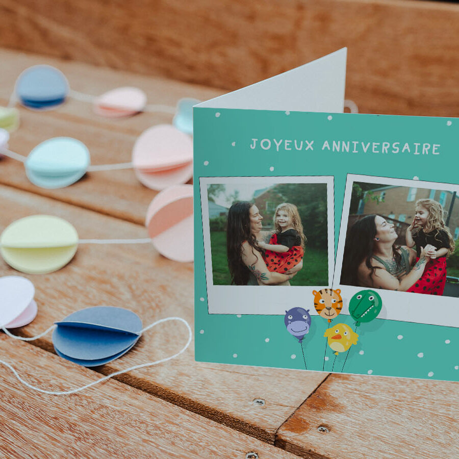 Joyeux anniversaire carte ballons