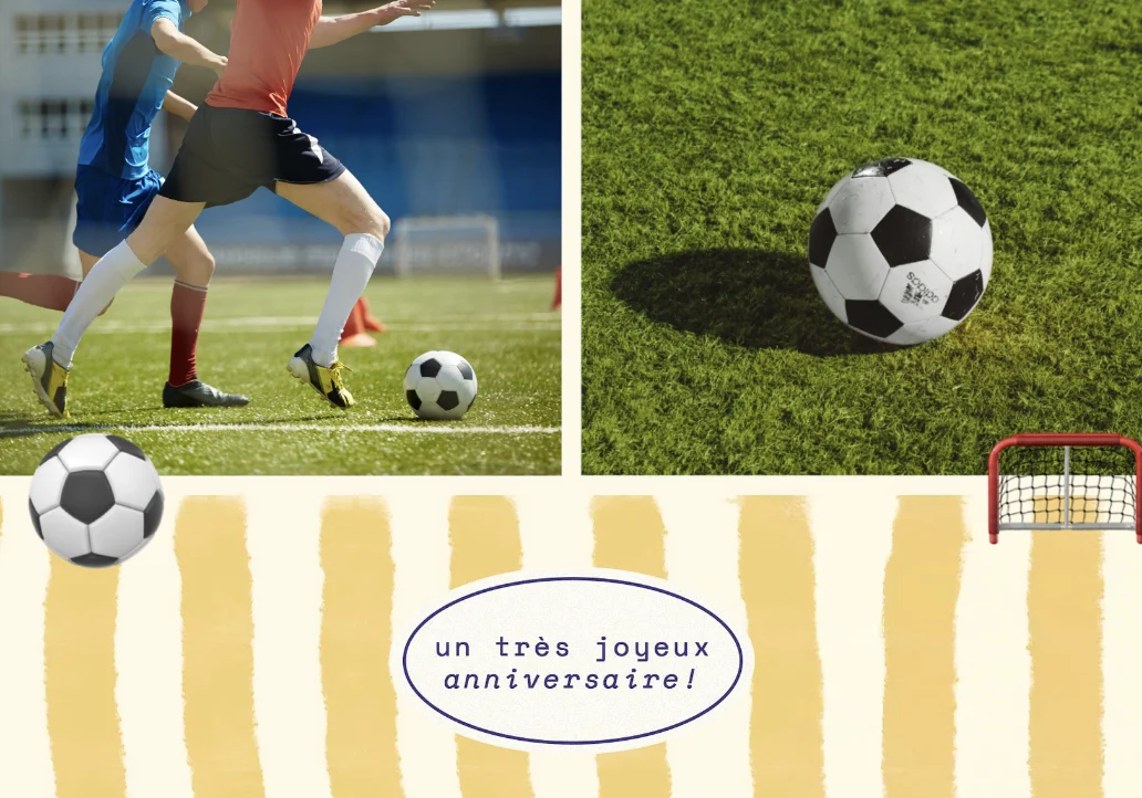 Carte d'invitation à un anniversaire foot
