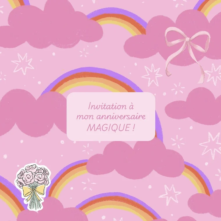 Carte d'invitation à un anniversaire princesse