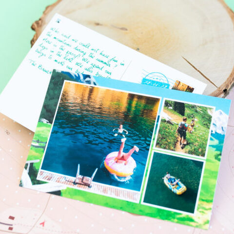 carte activites aquatiques sur rondin de bois