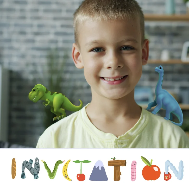Invitation dinosaure pour un anniversaire