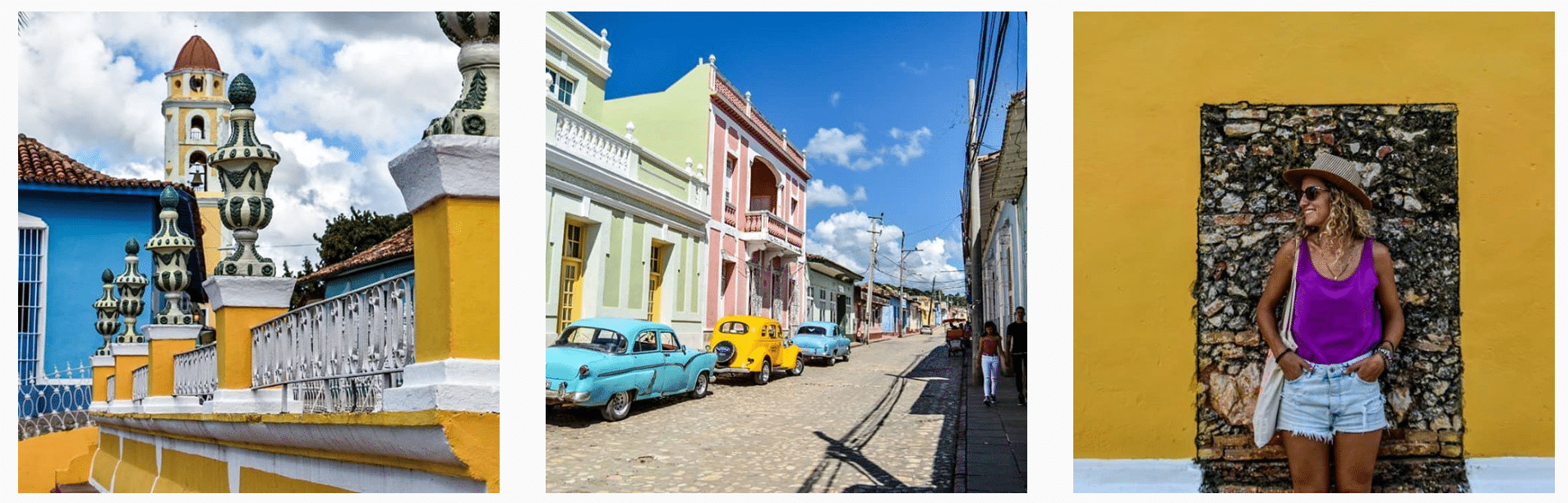 Trois paysages de carte postale pris à Cuba