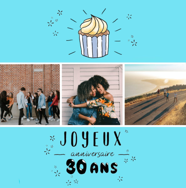 carte anniversaire 30 ans avec cupcake