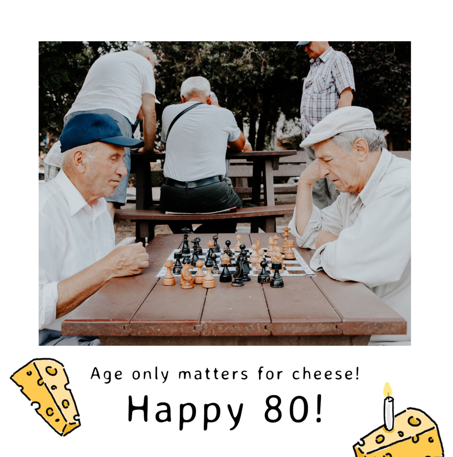 cheese 80th birthday card