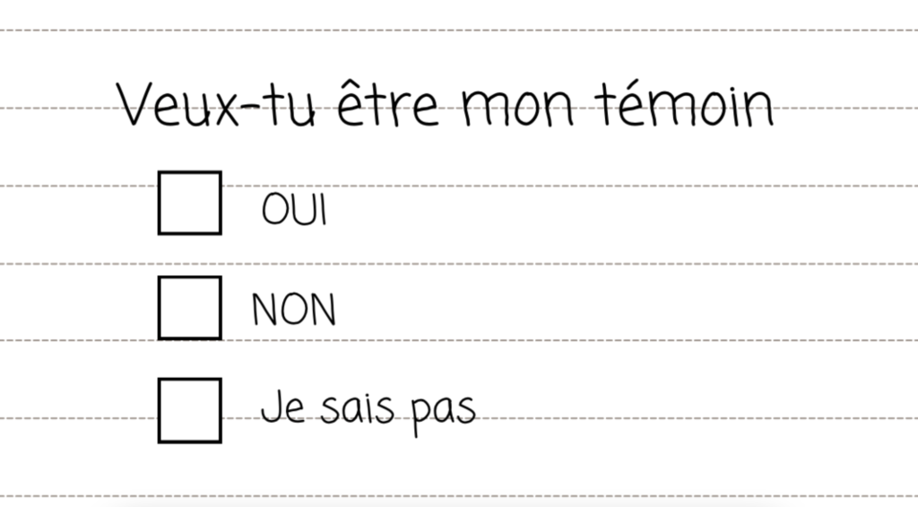 demande de témoin de mariage 90 - 2000