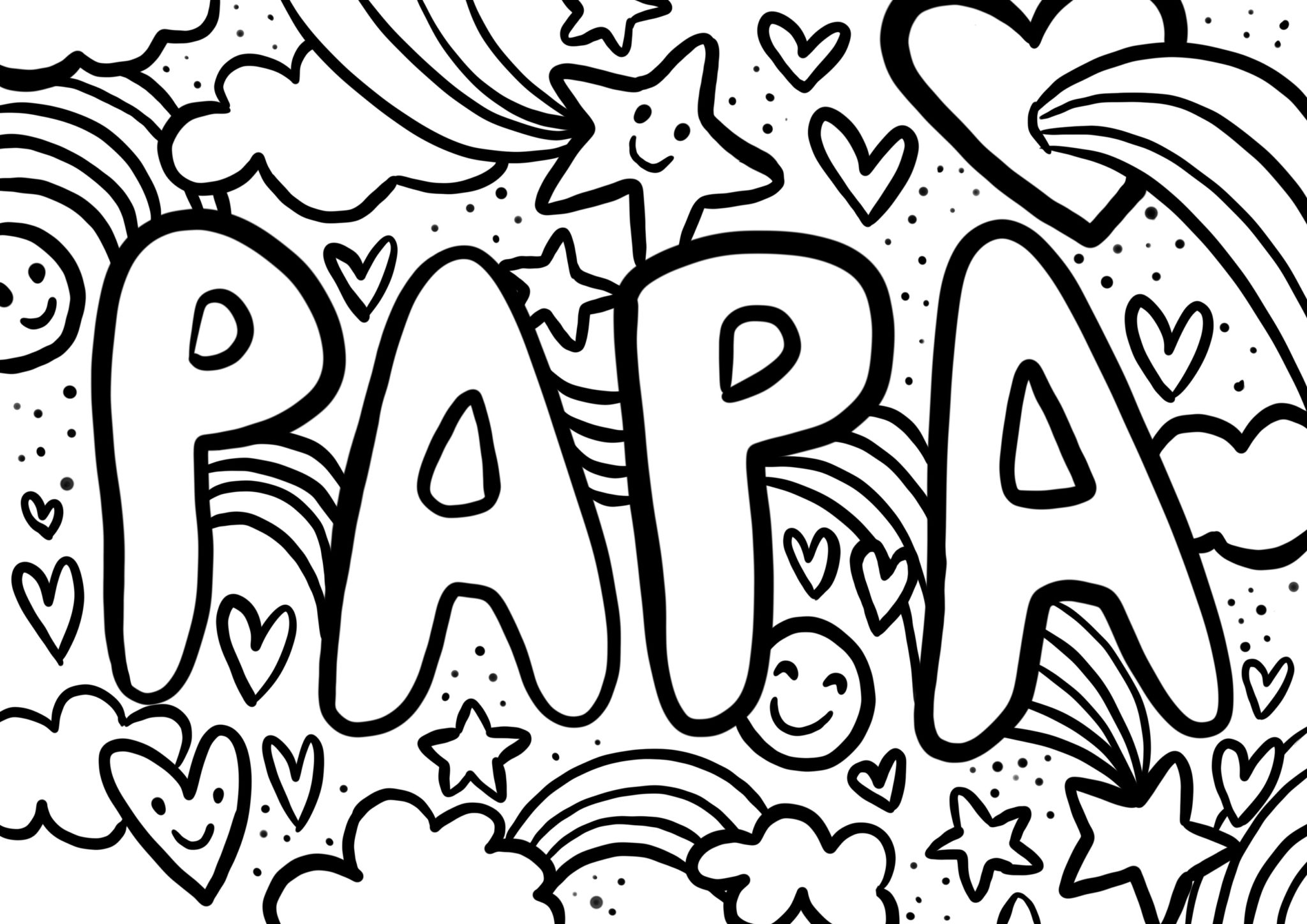 Coloriage papa pour fete des peres