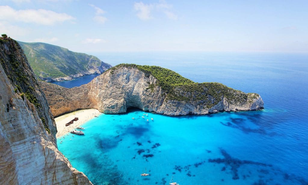 Plage de Zante en Grèce, îles ioniennes