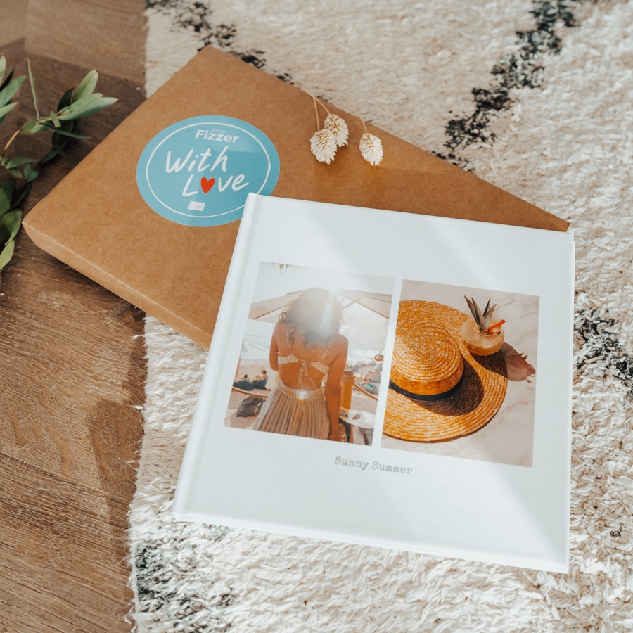 fizzer photo album with cardboard packaging