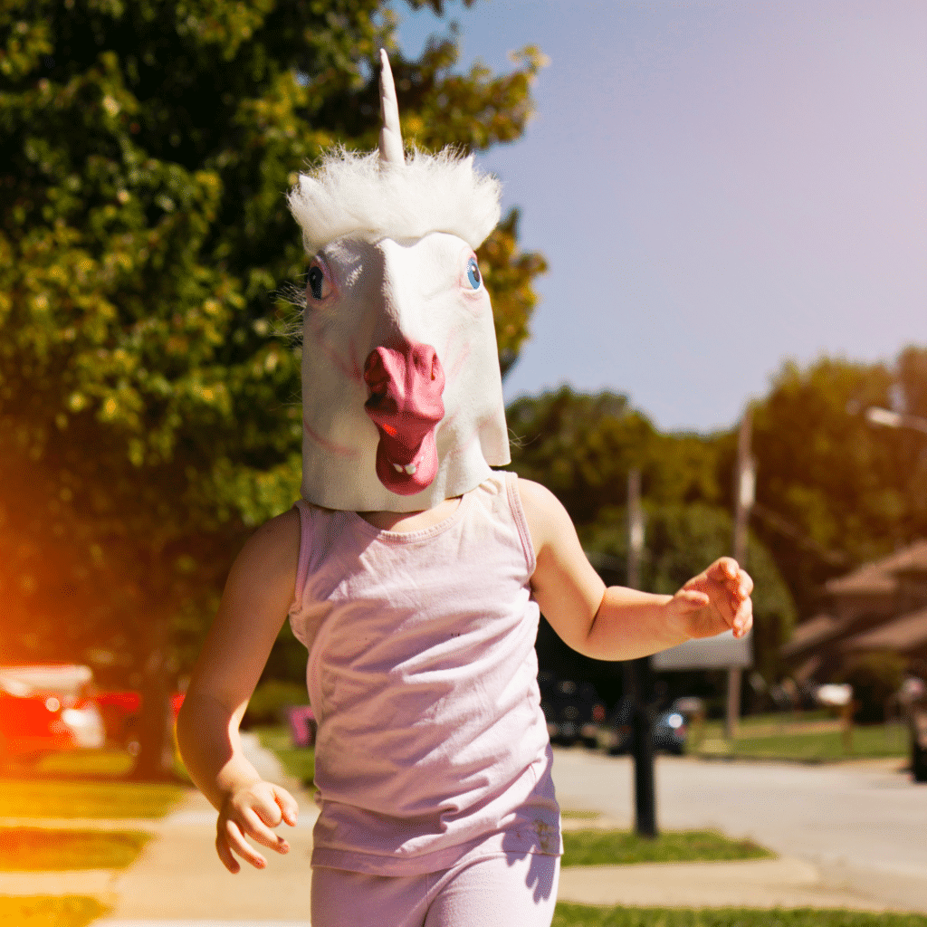 Einhorn-Verkleidung, die jeden Geburtstag zum Lachen bringt