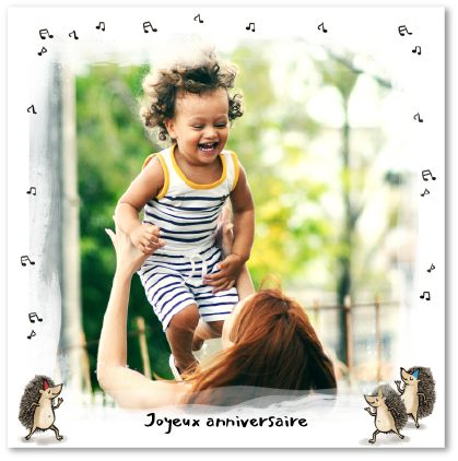 carte anniversaire enfant herissons danse