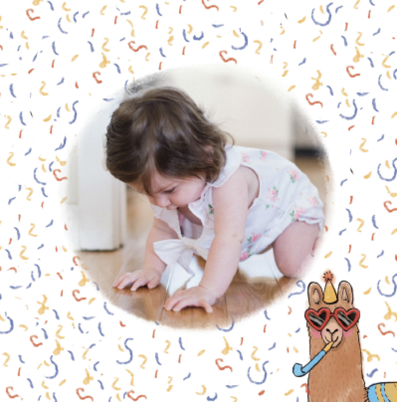 carte anniversaire enfant confetti lama