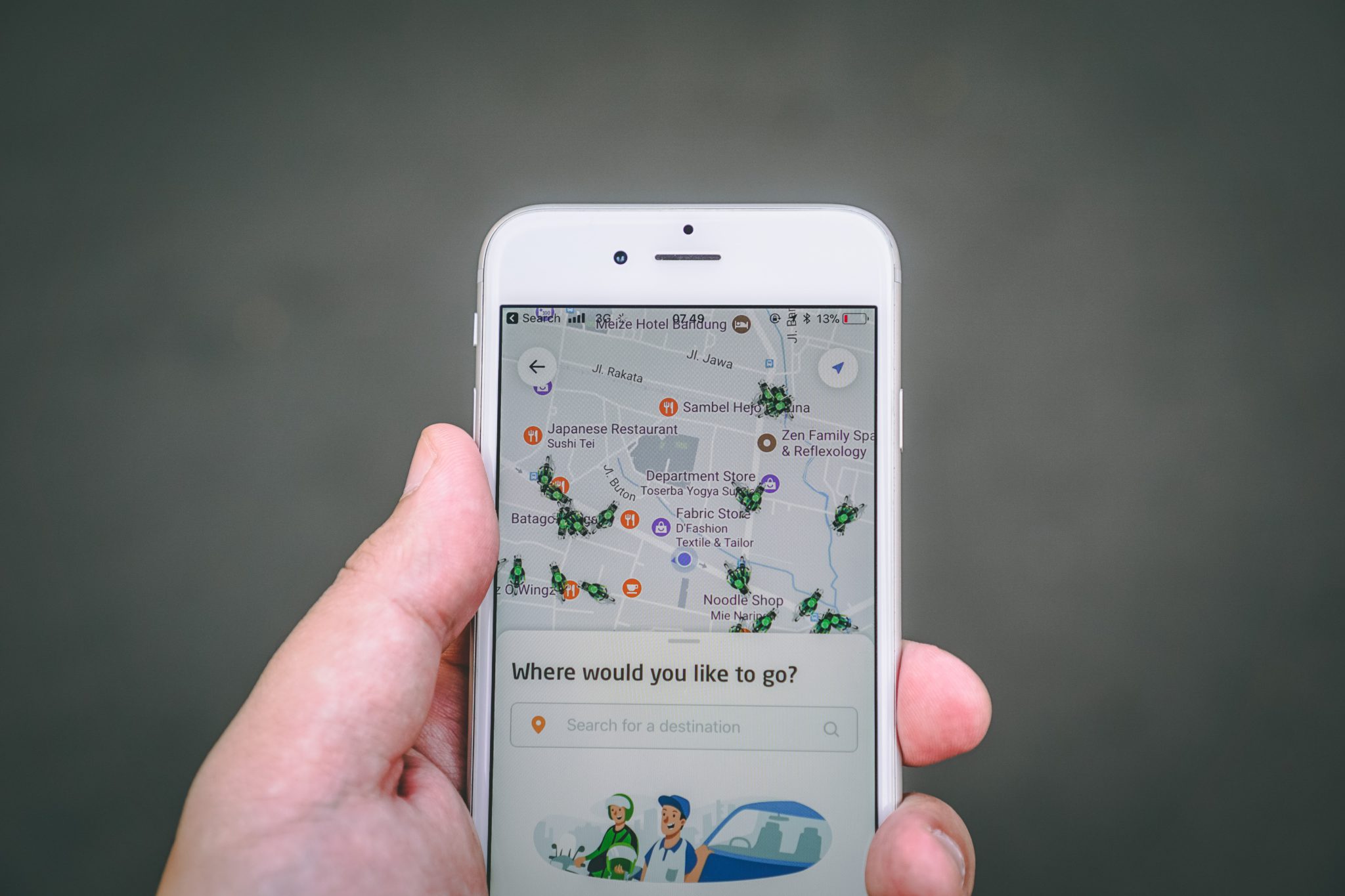 mobile digitale Karten-App auf dem Smartphone