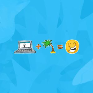 Illustrationen Remote-Computer-Palm-Smiley