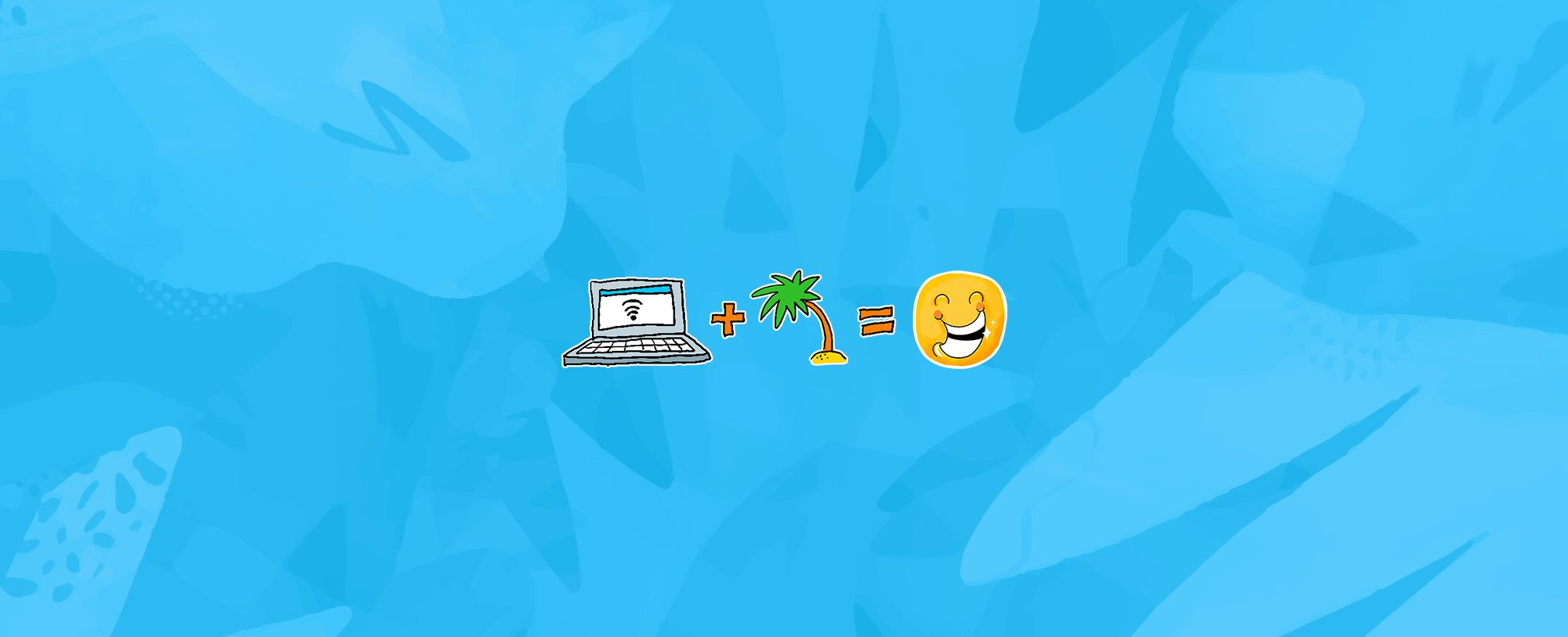 illustrations remote ordinateur palmier smiley