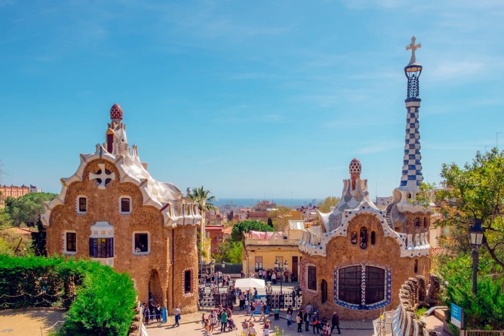 Park in Barcelona Spanien Gaudi