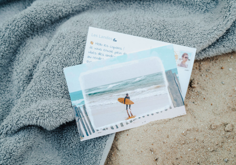 carte postale surf pays basque