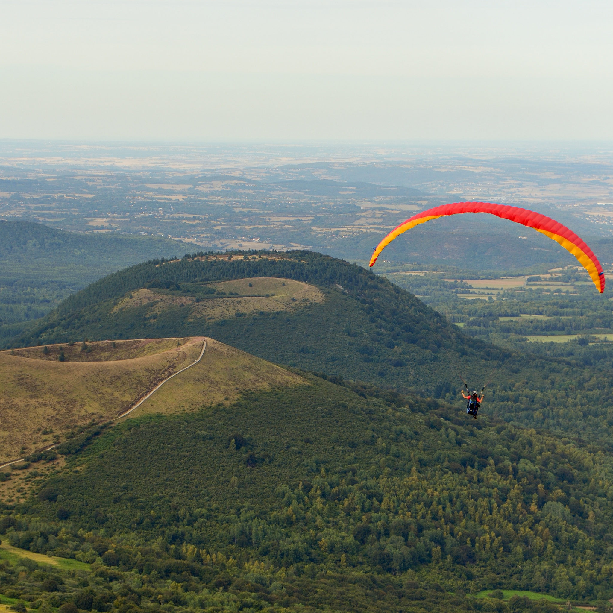 paragliding above the volcanoes of auvergne