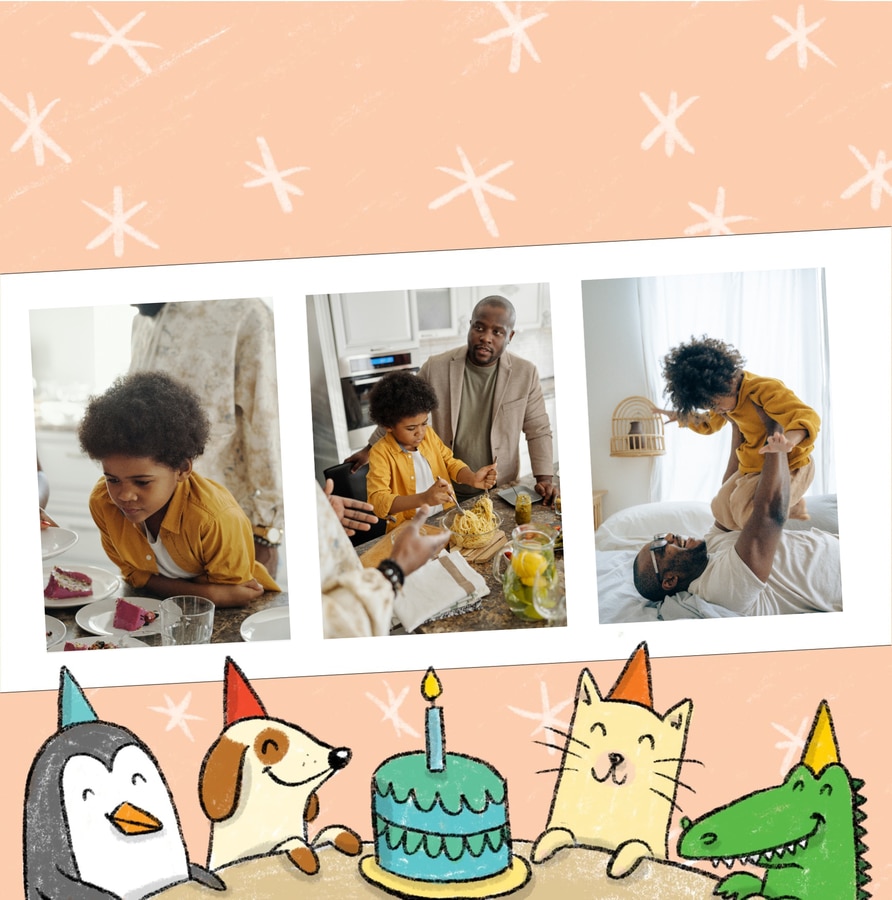 animal birthday snack card