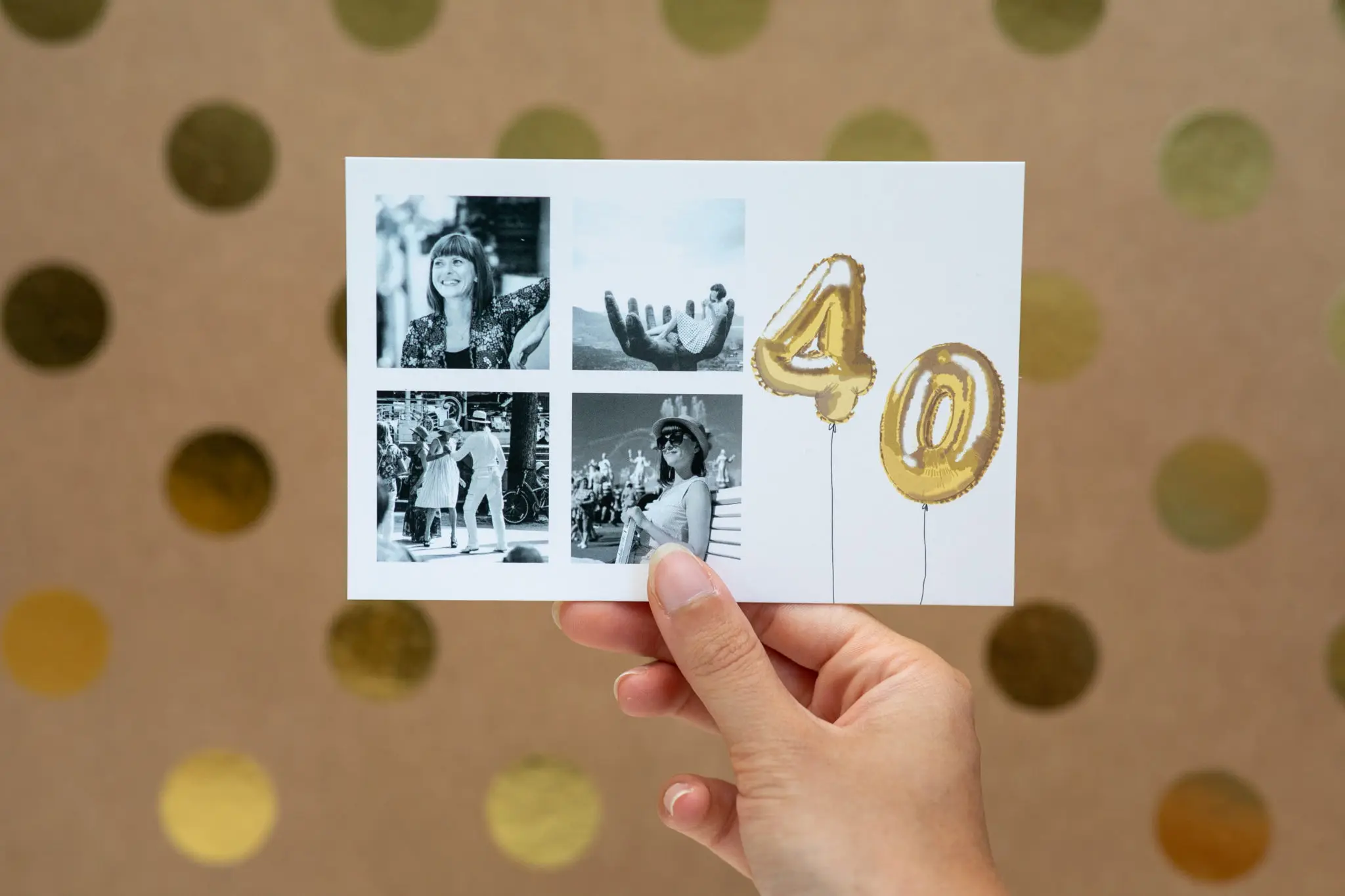 Carte d'anniversaire 40 ans avec photos