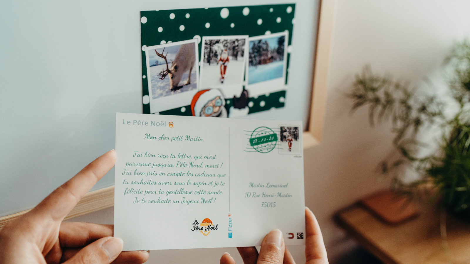 Karte mit Weihnachtsmann-Text